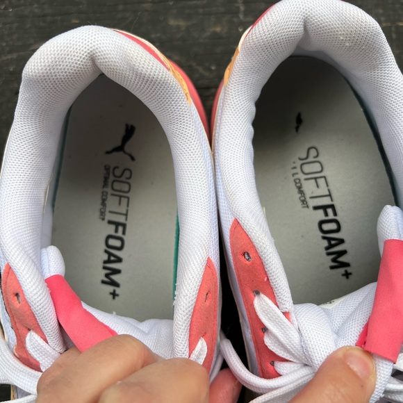 Puma White and Coral Sneakers - Picture 5 of 15